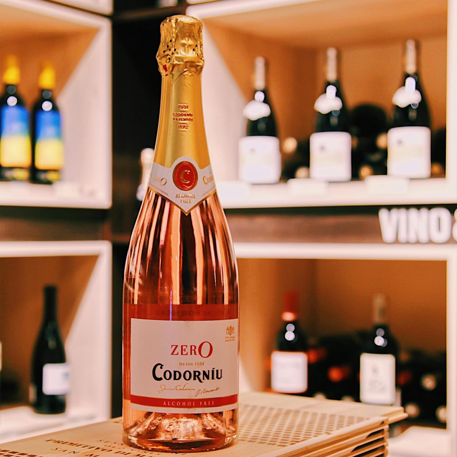 Champagne frizzante analcolico Codorníu Zero Rosé Premium Dealcolizzato 750 ml | CONFEZIONE DA 8