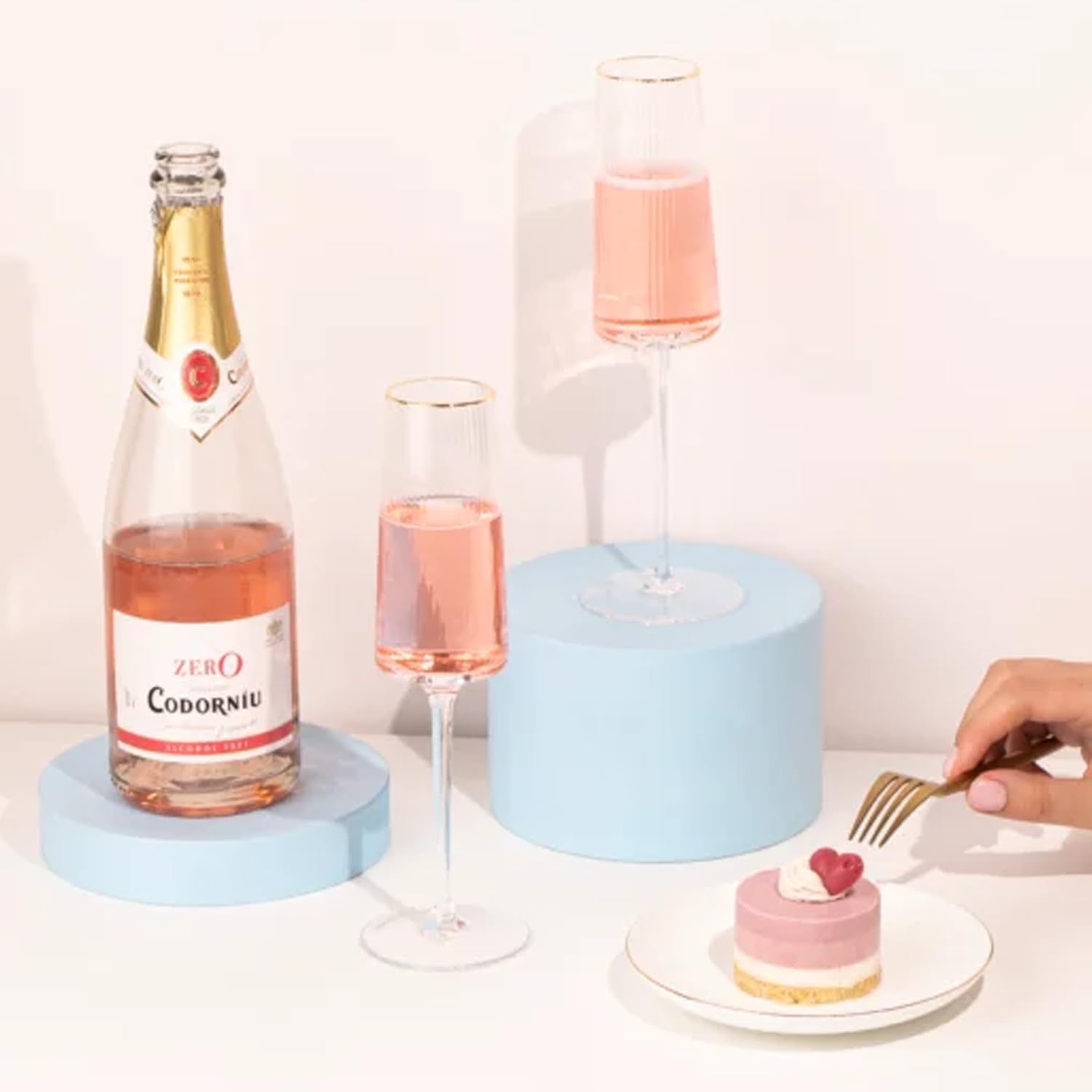 Champagne frizzante analcolico Codorníu Zero Rosé Premium Dealcolizzato 750 ml | CONFEZIONE DA 8