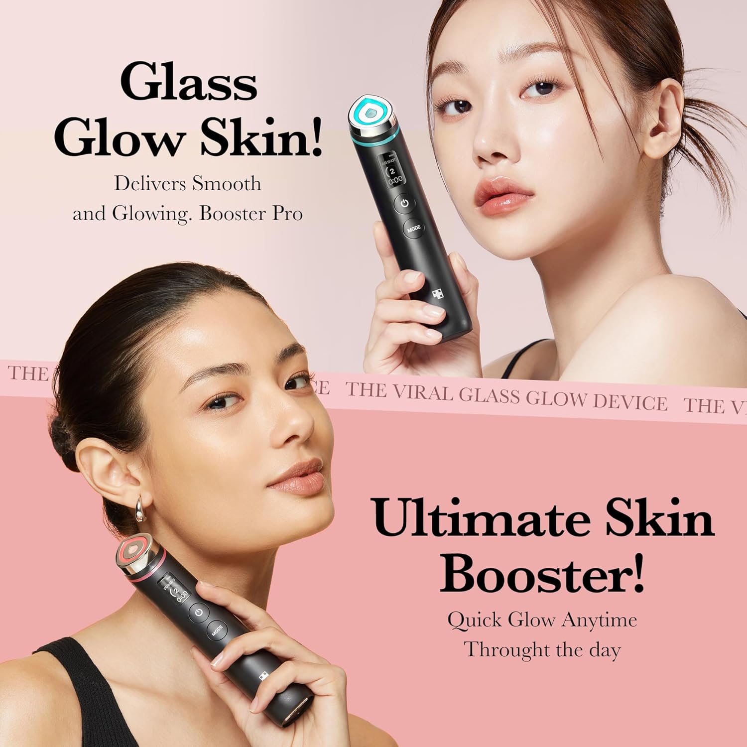 Medicube Age-R Booster Pro | 6'sı 1 Arada Gerçek Cam Parlatma Cihazı | Gelişmiş Emilim, Parlaklık, Esneklik, Gözenek Bakımı ile Cam Cilt Bakımı | LED Kırışıklık Karşıtı Cihaz | Kore Cilt Bakımı