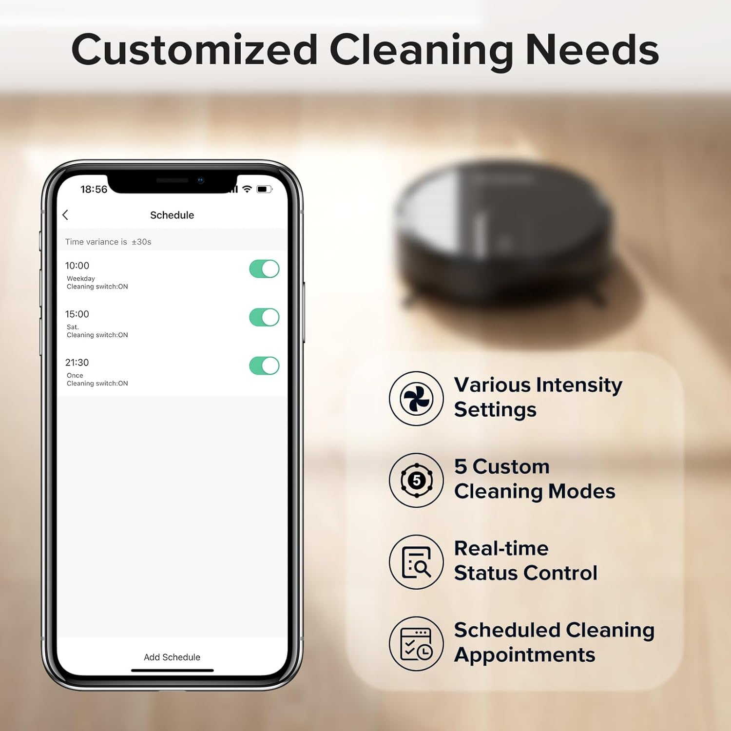 Robot Vacuum Cleaner Robot Vacuum and Mop Combo with 4000Pa Suction, Personalized Cleaning Adjustments, Self-Charging Robotic Vacuum Cleaner, Advanced Obstacle Avoidance · v5