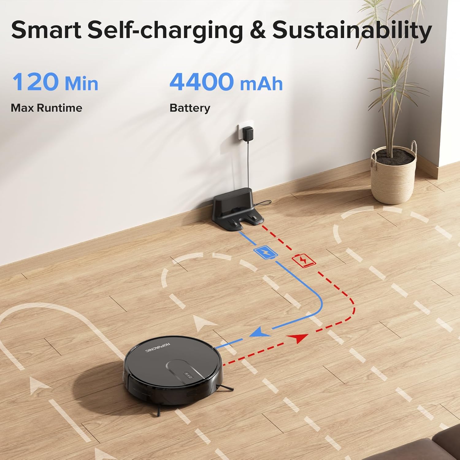 Robot Vacuum Cleaner Robot Vacuum and Mop Combo with 4000Pa Suction, Personalized Cleaning Adjustments, Self-Charging Robotic Vacuum Cleaner, Advanced Obstacle Avoidance · v5