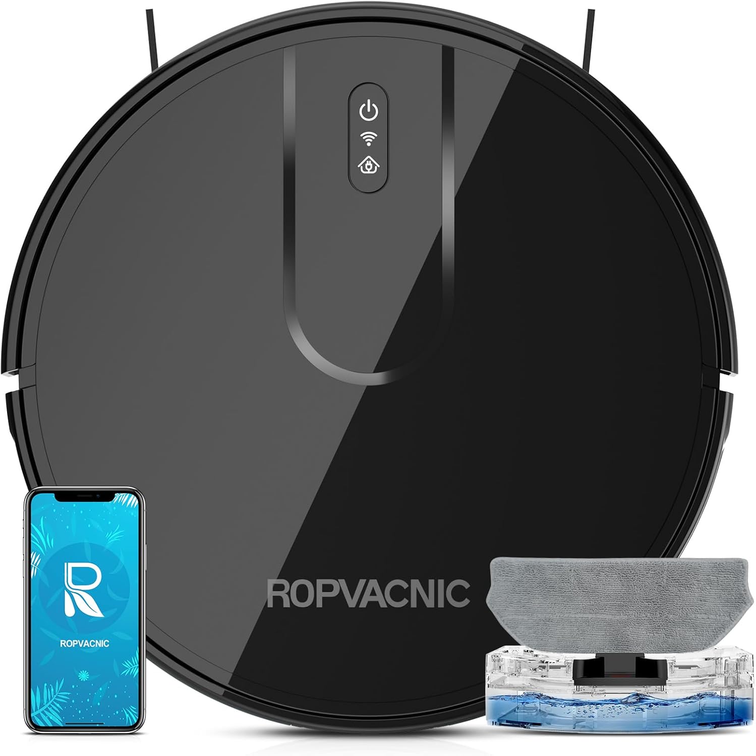 Aspirapolvere robot combinato con aspirapolvere e mocio con aspirazione da 4000 Pa, regolazioni di pulizia personalizzate, aspirapolvere robotico a ricarica automatica, prevenzione avanzata degli ostacoli