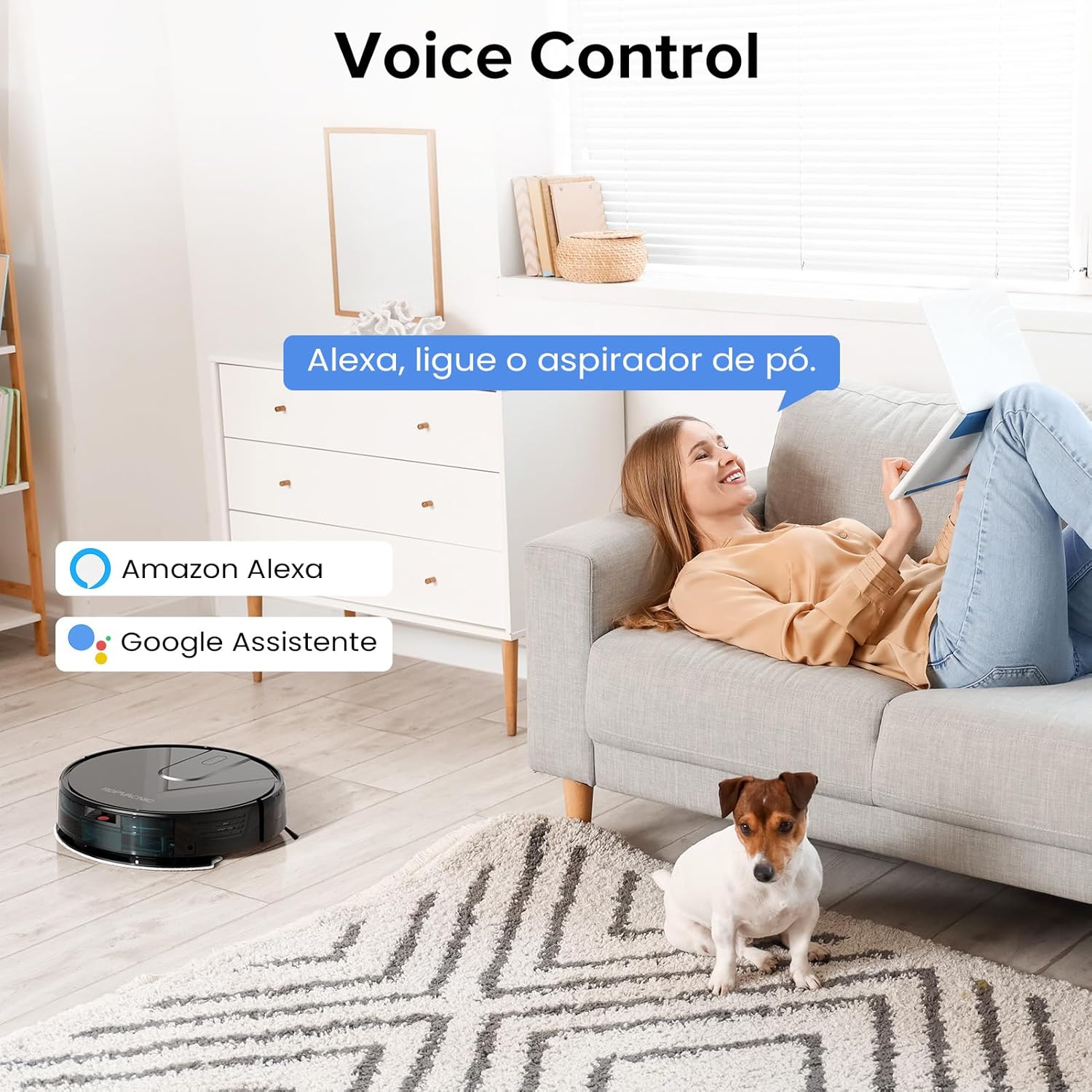 Aspirapolvere robot combinato con aspirapolvere e mocio con aspirazione da 4000 Pa, regolazioni di pulizia personalizzate, aspirapolvere robotico a ricarica automatica, prevenzione avanzata degli ostacoli