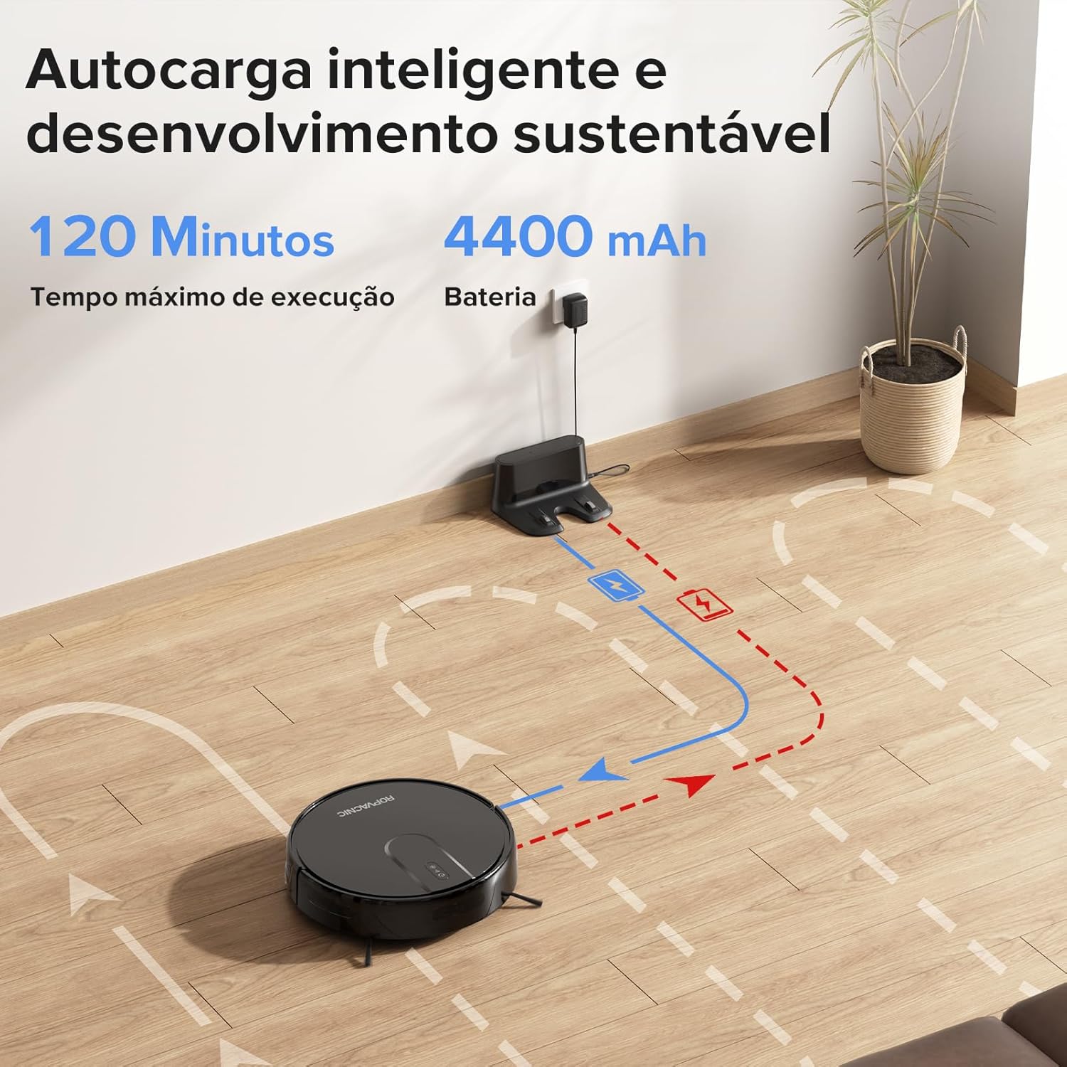 Aspirapolvere robot combinato con aspirapolvere e mocio con aspirazione da 4000 Pa, regolazioni di pulizia personalizzate, aspirapolvere robotico a ricarica automatica, prevenzione avanzata degli ostacoli