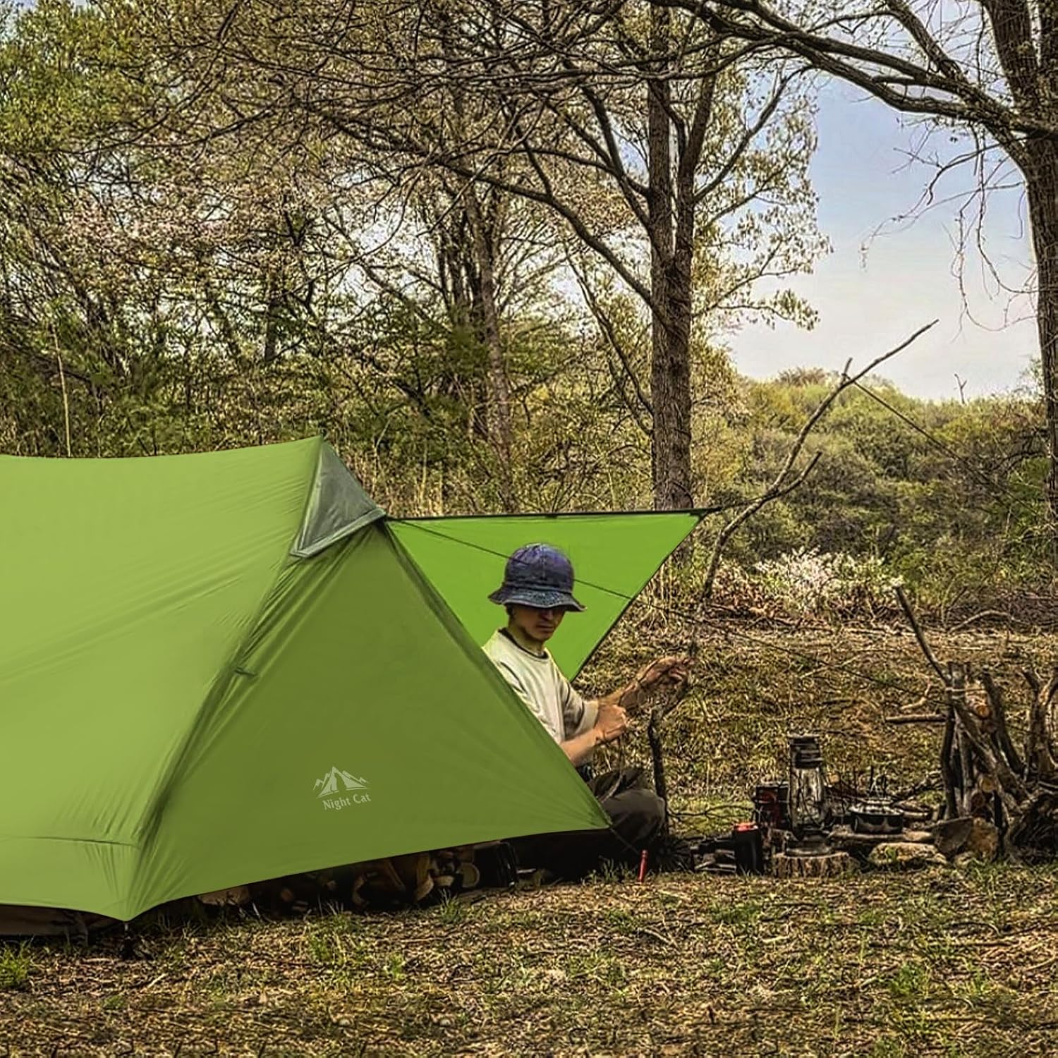 Night Cat Ultralight Tent 1 Person for Professional Backpacker Hiker 2 LBS Only Lanshan Backpacking Bivvy Ground Tent Heavy Rain Waterproof Trekking Pole Not Included · v2