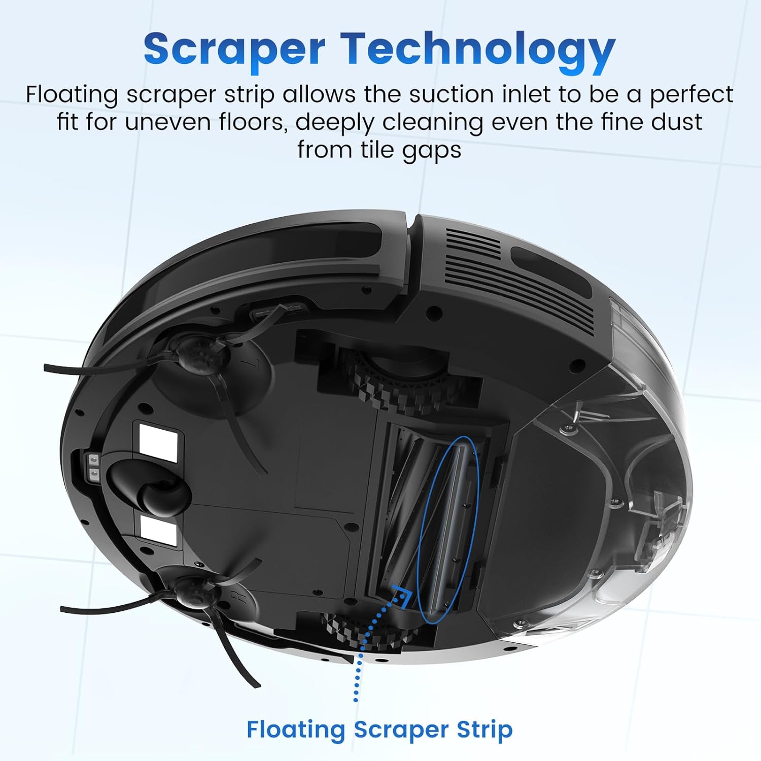AIRROBO Robot Vacuum and Mop, 3000Pa Strong Suction Power Vacuum Mop Robot, Wi-Fi/App/Alexa, Self-Charging Robotic Vacuum for Hard Floor, Pet Hair and Low-Piled Carpet, Slim Design, Quiet，P30 · v2