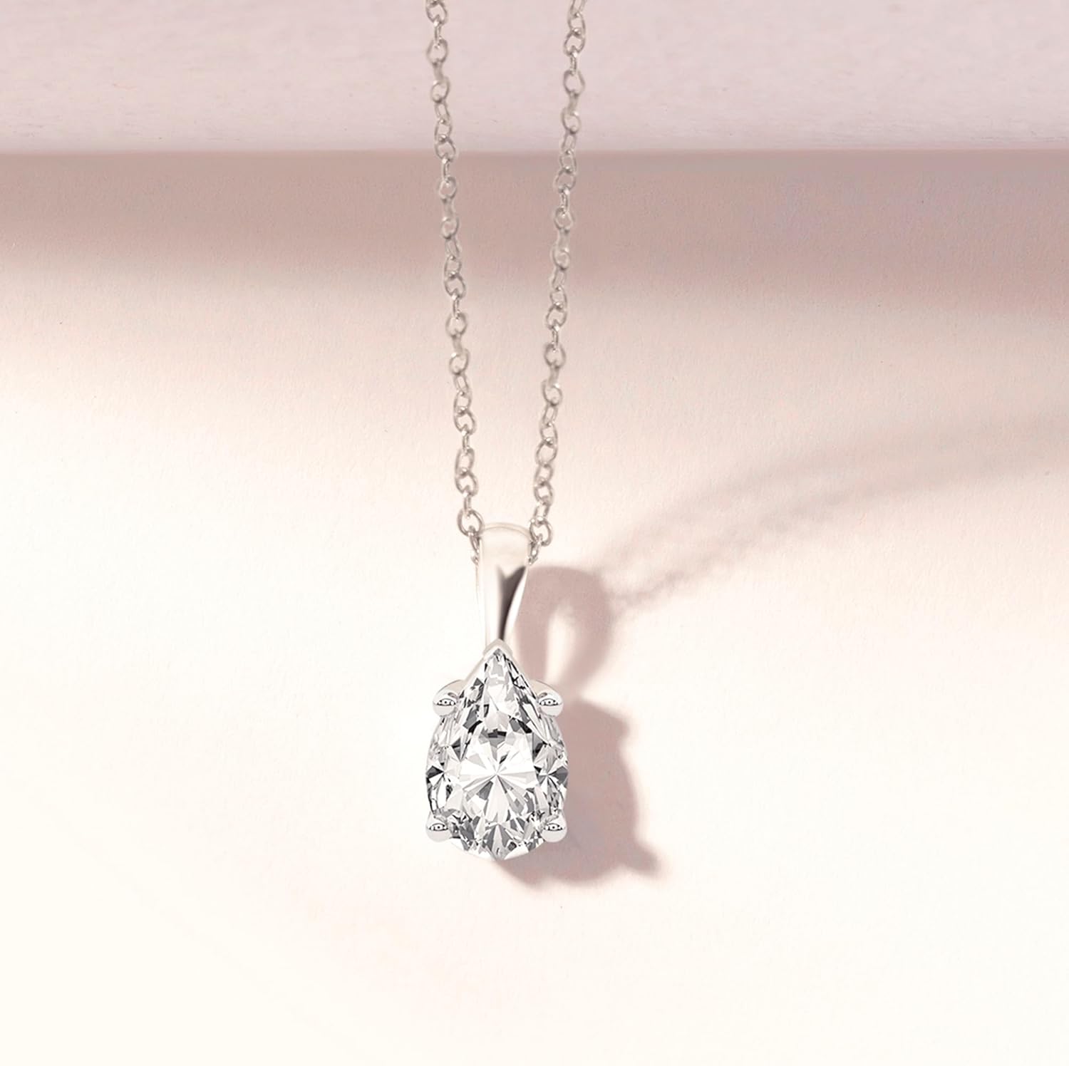 FRIENDLY DIAMONDS 0,75 Karat — 6 Karat IGI-zertifizierter laborgewachsener Diamant | Martina Solitaire Lab Diamant-Halskette aus 14 Karat oder 18 Karat Weiß-, Gelb- oder Roségold | FG-VS1-VS2-Qualität