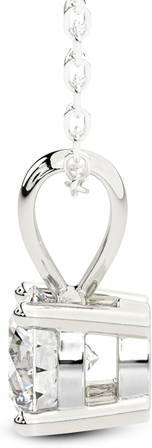 FRIENDLY DIAMONDS 0,75 Karat — 6 Karat IGI-zertifizierter laborgewachsener Diamant | Martina Solitaire Lab Diamant-Halskette aus 14 Karat oder 18 Karat Weiß-, Gelb- oder Roségold | FG-VS1-VS2-Qualität