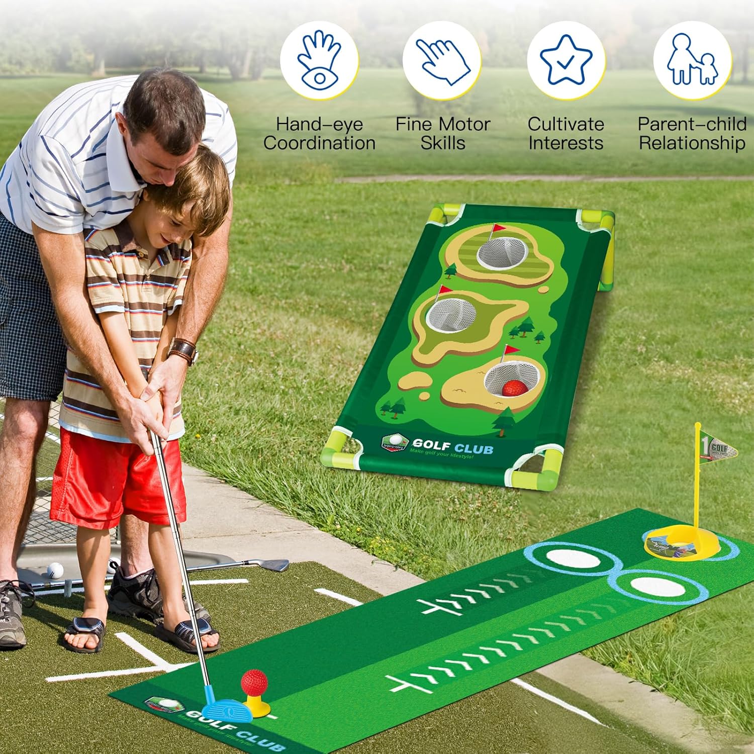 Liberry Kids Golf Club Set with 20 Balls, Retractable Clubs  Launcher, Toddler Indoor Outdoor Sports Toys for 3 4 5 Years Old, Fun Exercise Game, Birthday Gift for Boys Girls · v2