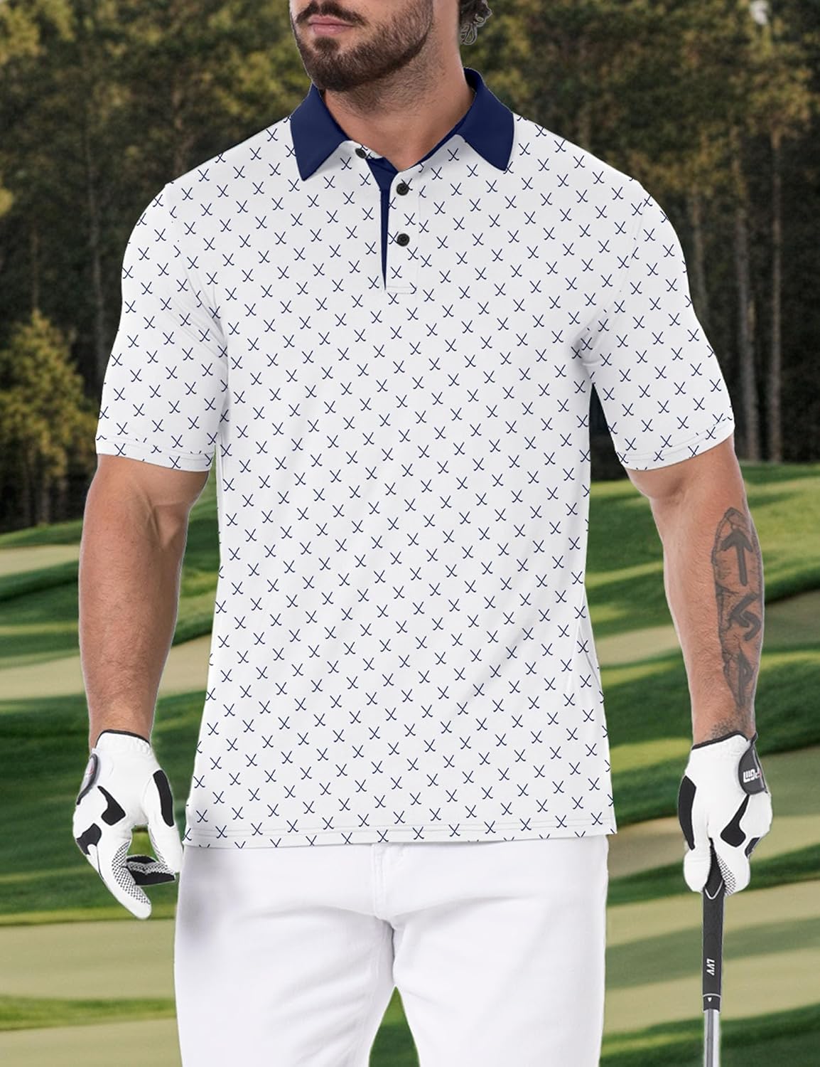 Askdeer Mens Golf Polo Shirts Short Sleeve Performance Dry Fit Polo Shirt Moisture Wicking Casual Golf Shirts · v3