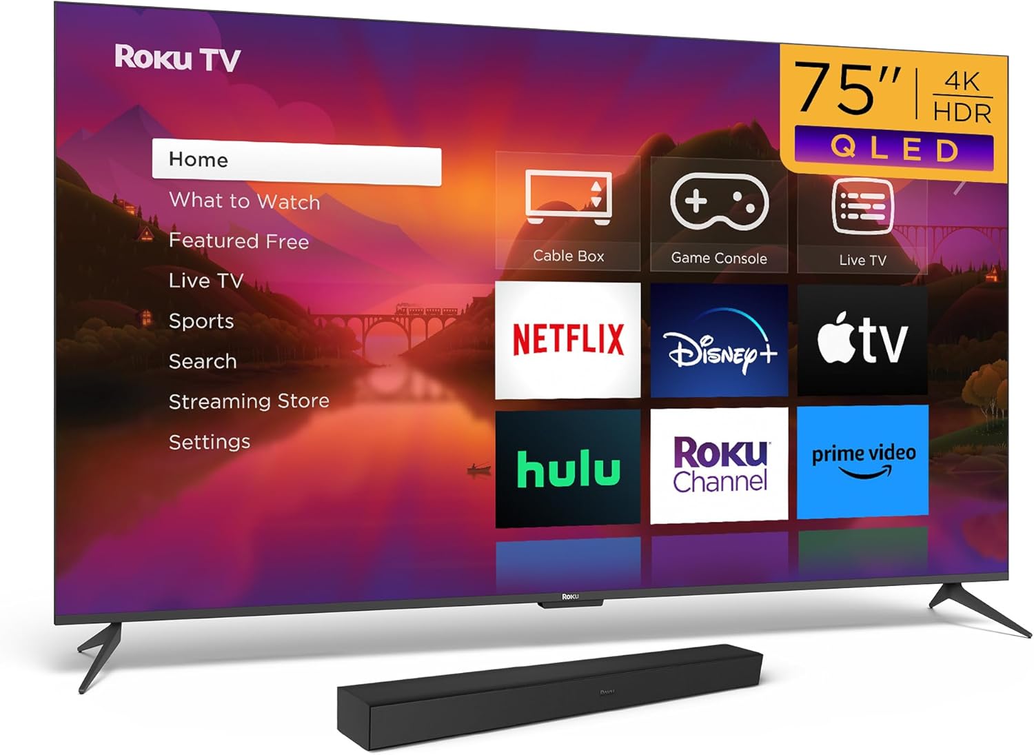 مجموعة مكبرات الصوت اللاسلكية Roku 75 Plus Series Smart TV 2023 - RokuTV Audio