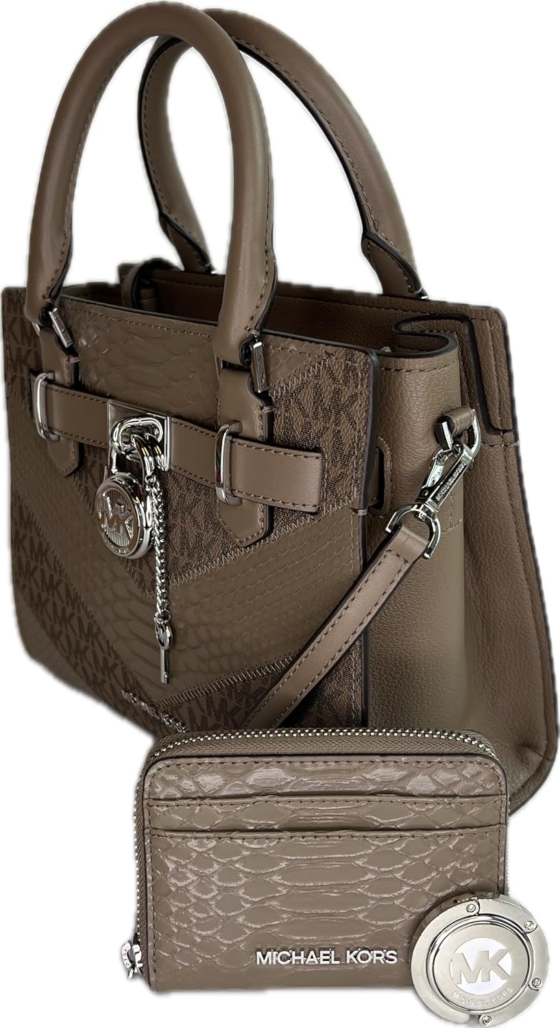 Michael Kors MICHAEL Michael Kors Hamilton SM-tas, gebundeld met SM TZ Coinpouch Purse Hook