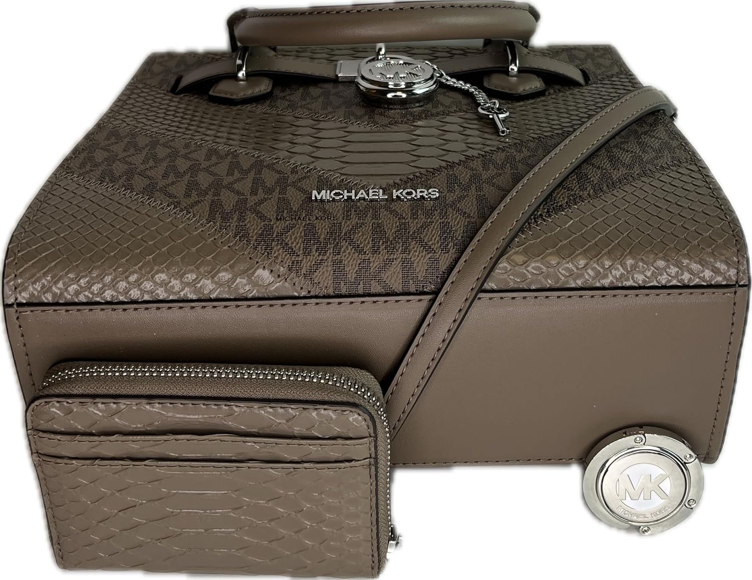 Michael Kors MICHAEL Michael Kors Hamilton SM-tas, gebundeld met SM TZ Coinpouch Purse Hook