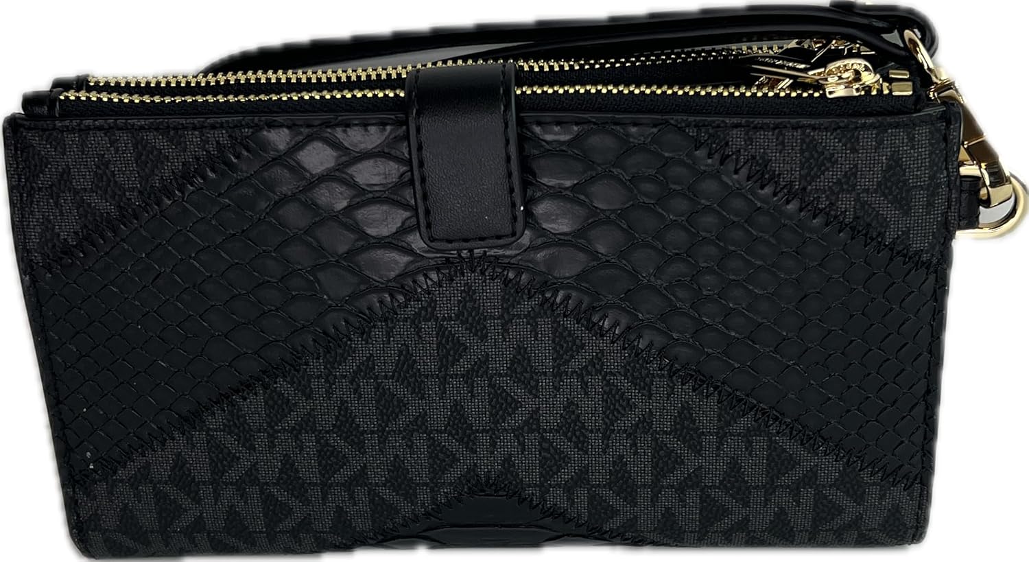 Michael Kors Jet Set Travel Double Zip Wristlet bundled with Purse Hook (Black Multi) · v6