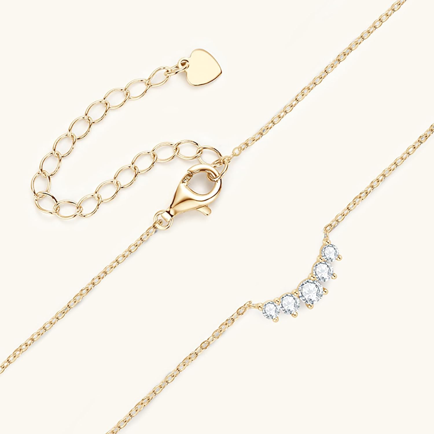 14K Gold Smiling Face 0.58ct Diamond Necklace for Women,VVS1 Round Cut D-color (Chain Length: 15.75 1.97 ) · v2