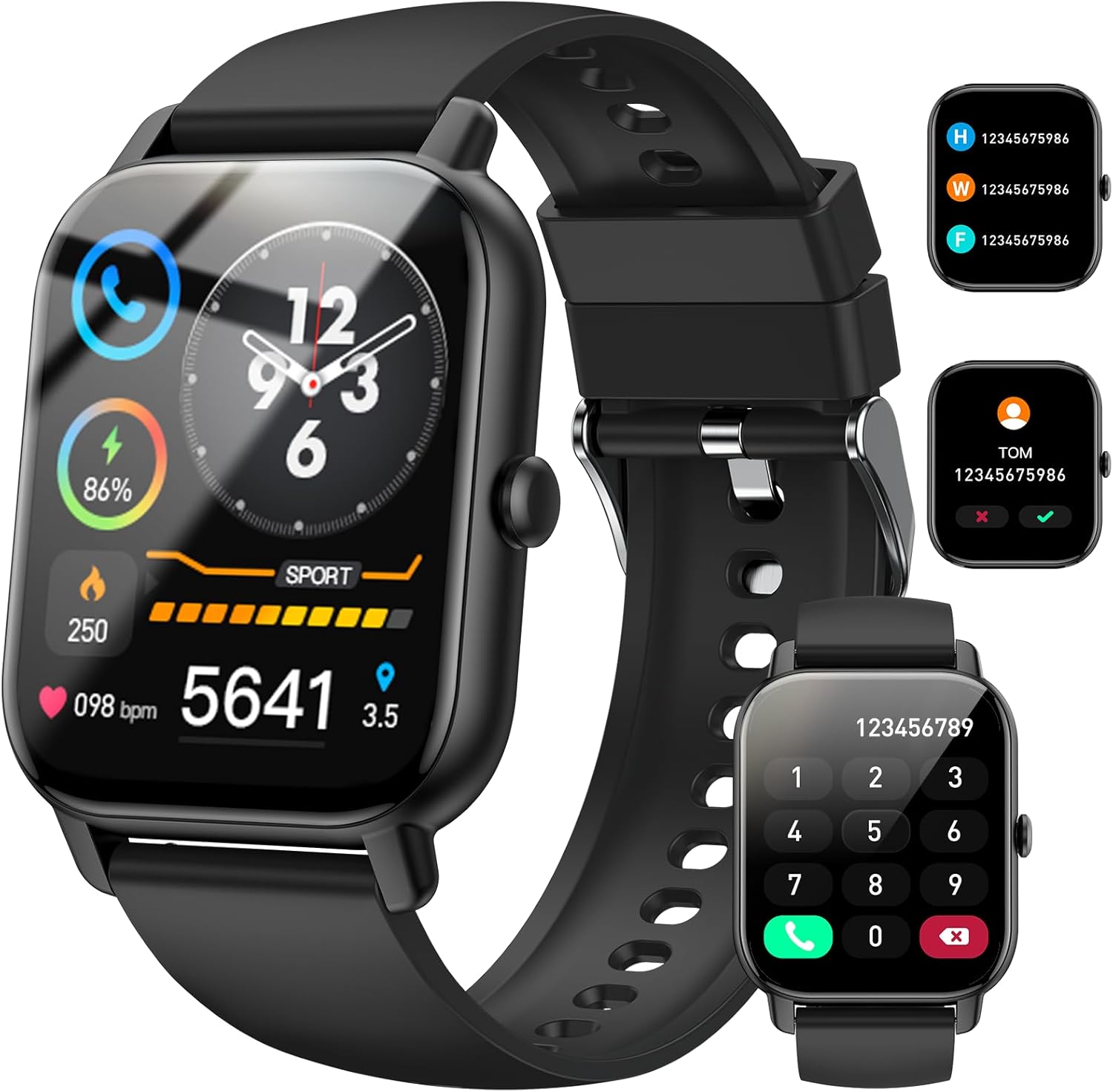 Smart Watch (rispondi/effettua chiamate), Orologi intelligenti da uomo e donna, Smartwatch 2024 IP68 impermeabile, fitness tracker 110 modalità sport, cardiofrequenzimetro del sonno, contapassi, smartwatch per Android iOS