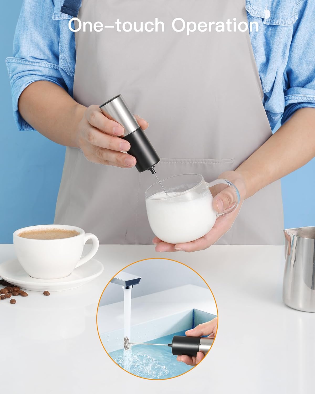 Famiworths Single Serve Coffee Maker with Milk Frother, Iced and Hot Coffee Maker for K Cup  Ground Coffee, 6 to 14 Oz Brew Sizes, Iced Coffee Machine for Home, Office and RV · v2