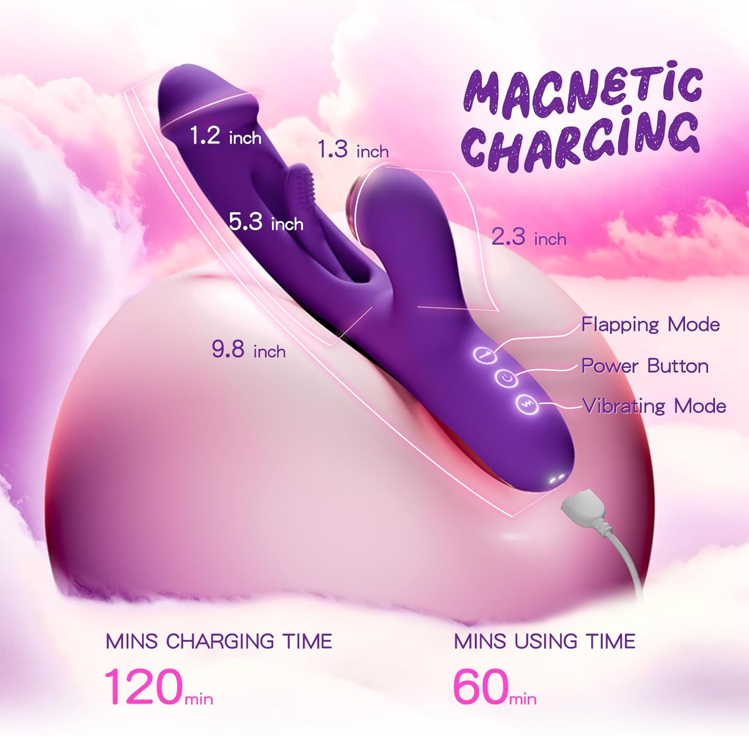 Vibromasseur G Spot, jouet sexuel pour femmes, jouets sexuels pour femmes, vibrateurs à godes avec 7 motifs de battements vibrants, 7 jouets à tapoter pour femmes, godes, vibromasseur clitoridien, jouet pour adulte, jouets sexuels pour adultes et jeux