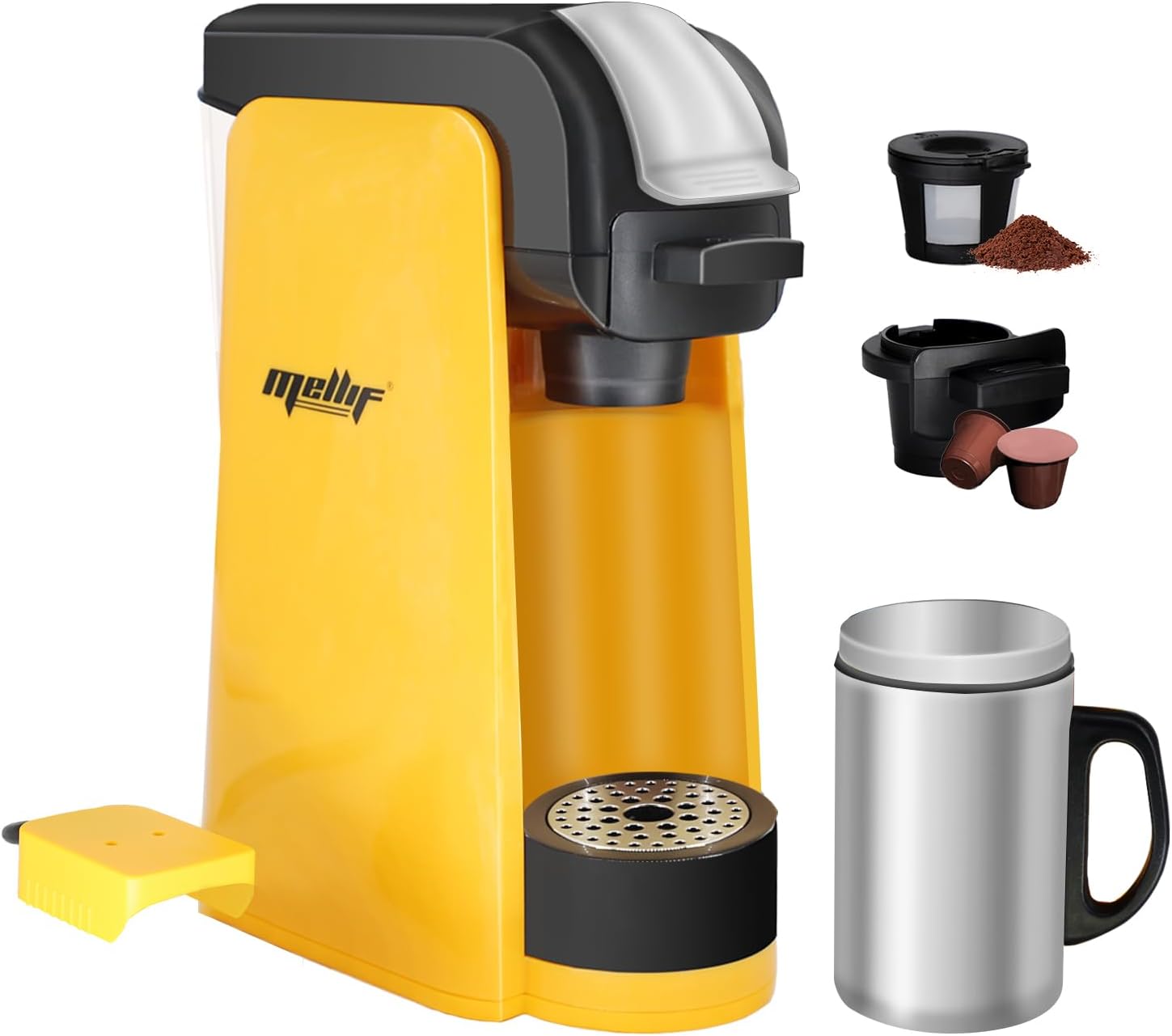 Mellif Cordless Coffee Maker for Dewalt 20V Max Battery(No Battery), Portable Single-Serve Brewer Coffee Machine for K-Cup Pods and Ground Coffee, Coffee Brewer for Outdoor Camping, Travel, Home · v2