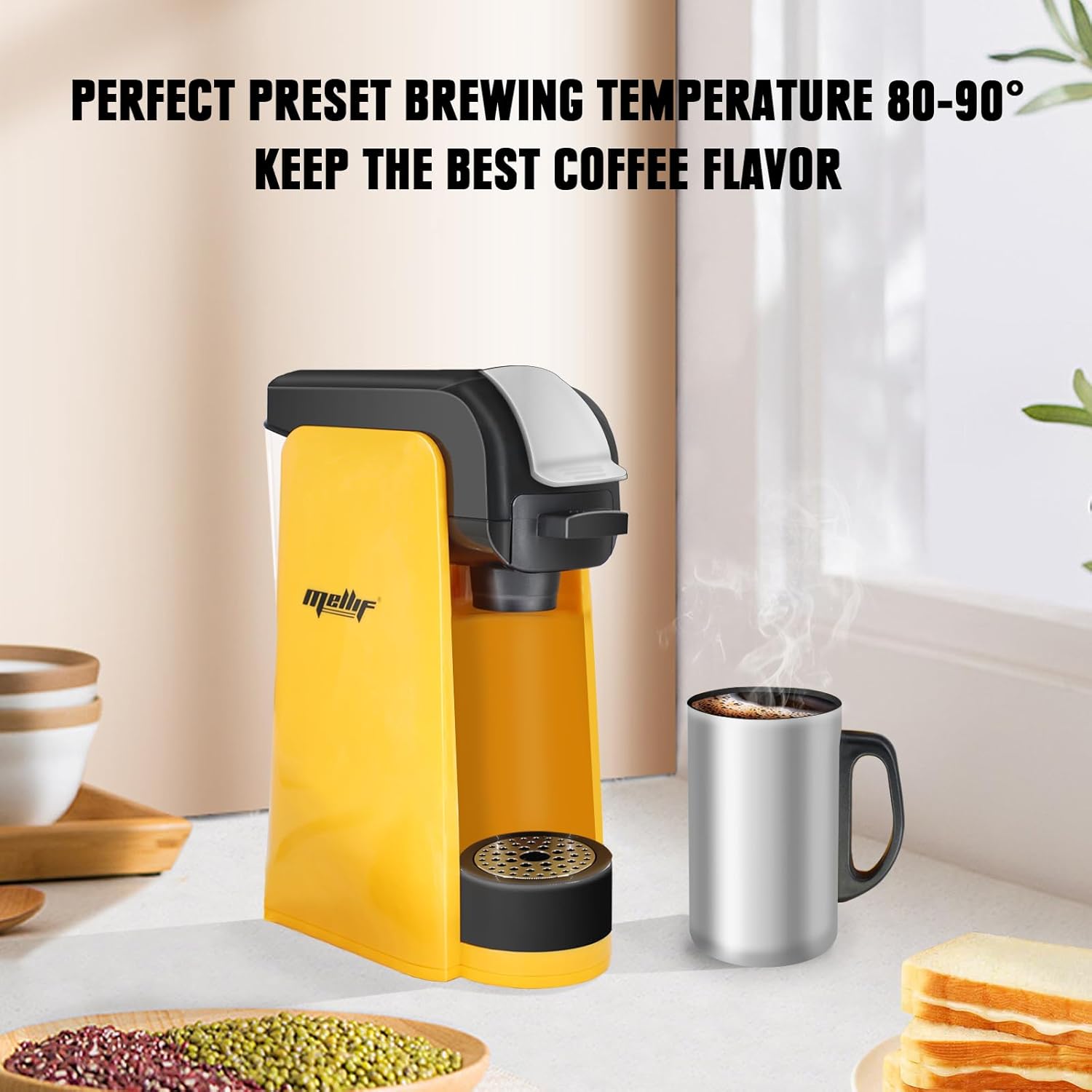Mellif Cordless Coffee Maker for Dewalt 20V Max Battery(No Battery), Portable Single-Serve Brewer Coffee Machine for K-Cup Pods and Ground Coffee, Coffee Brewer for Outdoor Camping, Travel, Home · v2