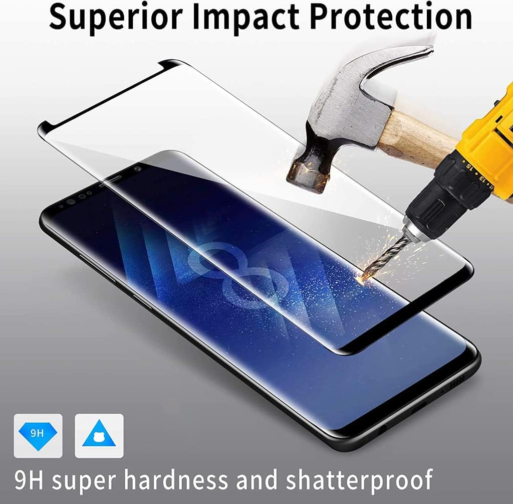 Galaxy S8 Plus Screen Protector, 3 Pack S8 Plus Tempered Glass Screen Protecto【3 Pack 】Easy Installation, 3D Glass 9H Hardness Tempered Glass Screen Protector for Samsung Galaxy S8 Plus · v2