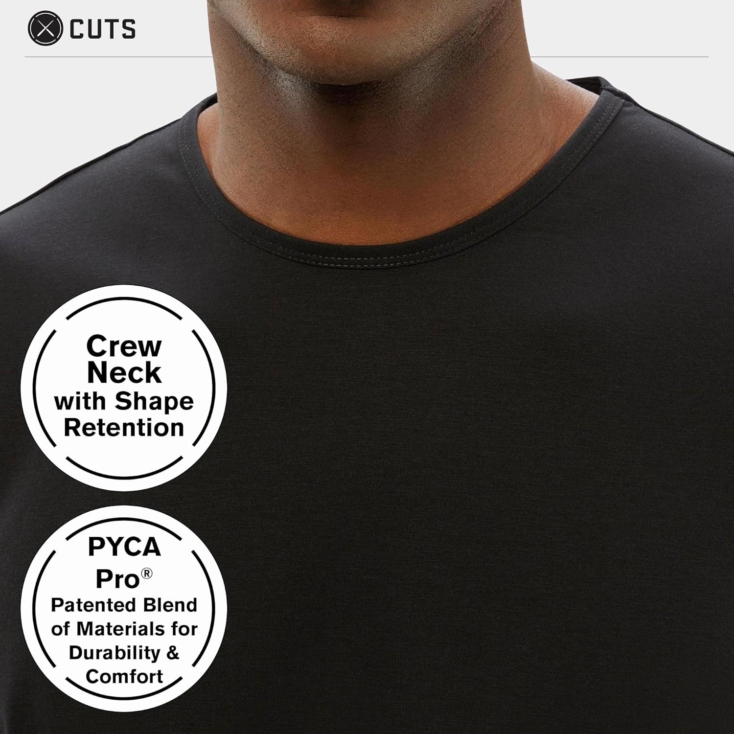 Cuts Clothing Erkek Premium AO Yuvarlak Yaka Günlük Kısa Kollu Tişört | Klasik Bölünmüş Etek | PYCA Pro Yumuşak Kumaş