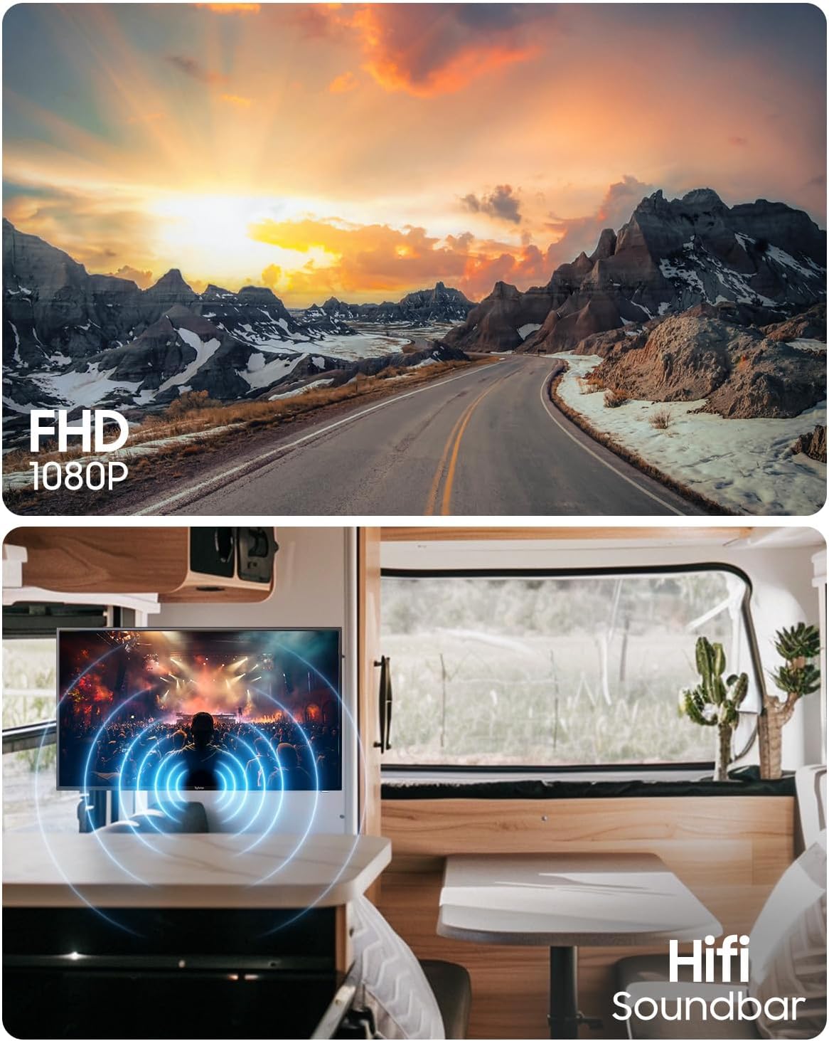 SYLVOX Smart RV TV ทีวี 12 โวลต์ขนาด 40 นิ้วสำหรับ RV รองรับ 1080P FHD พร้อม Google TV Google Assitant มี App Store ในตัว รองรับการแคสต์หน้าจอ โทรทัศน์อัจฉริยะขนาดเล็กสำหรับ RV รถบ้าน เรือ และอื่นๆ อีกมากมาย