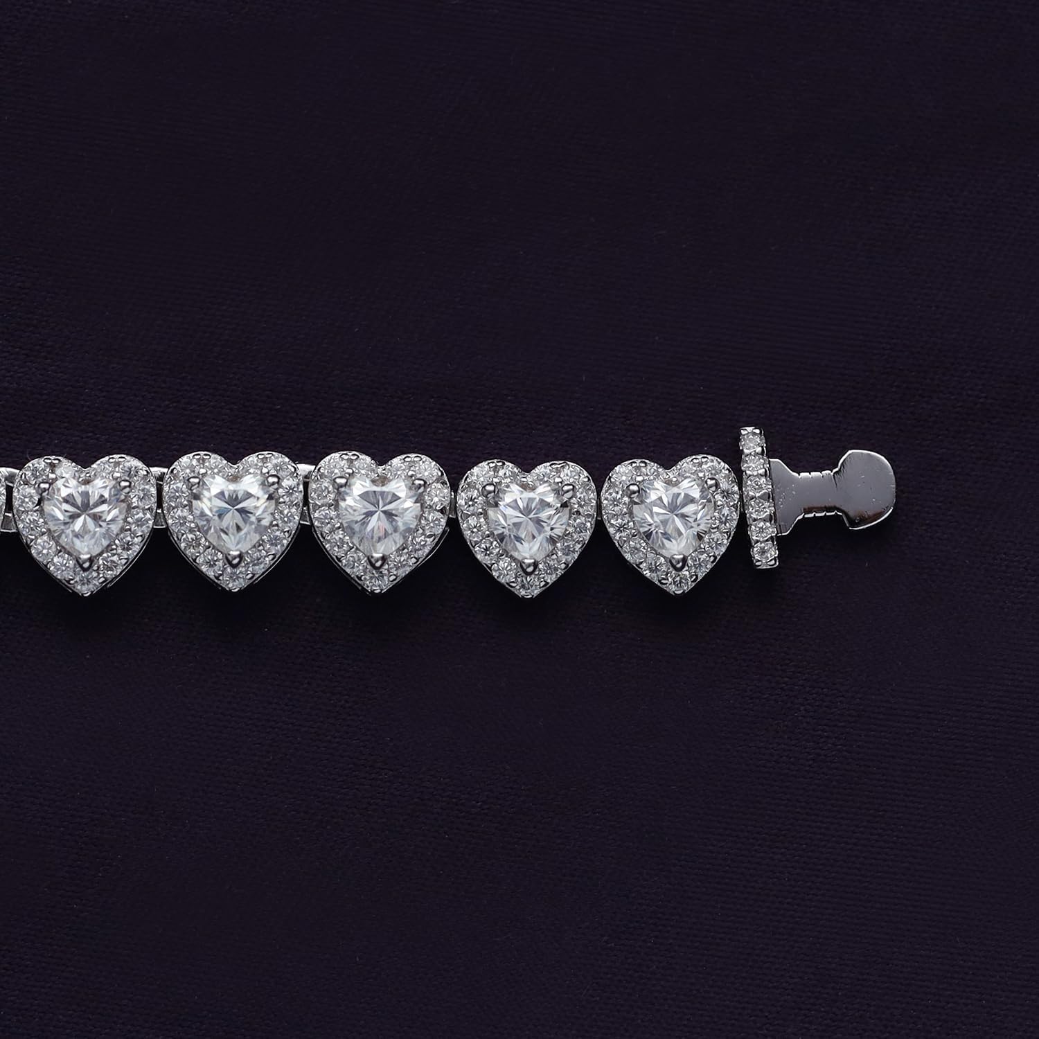Tenisowy naszyjnik z łańcuszkiem do serca dla kobiet, Heart Round Lab stworzony diamentowy naszyjnik Moissanite z 18-karatowego złota nad srebrem próby 925, prezenty z biżuterią serca dla niej (17 amp; długość 20 cali, 35 lub 40 gramów)