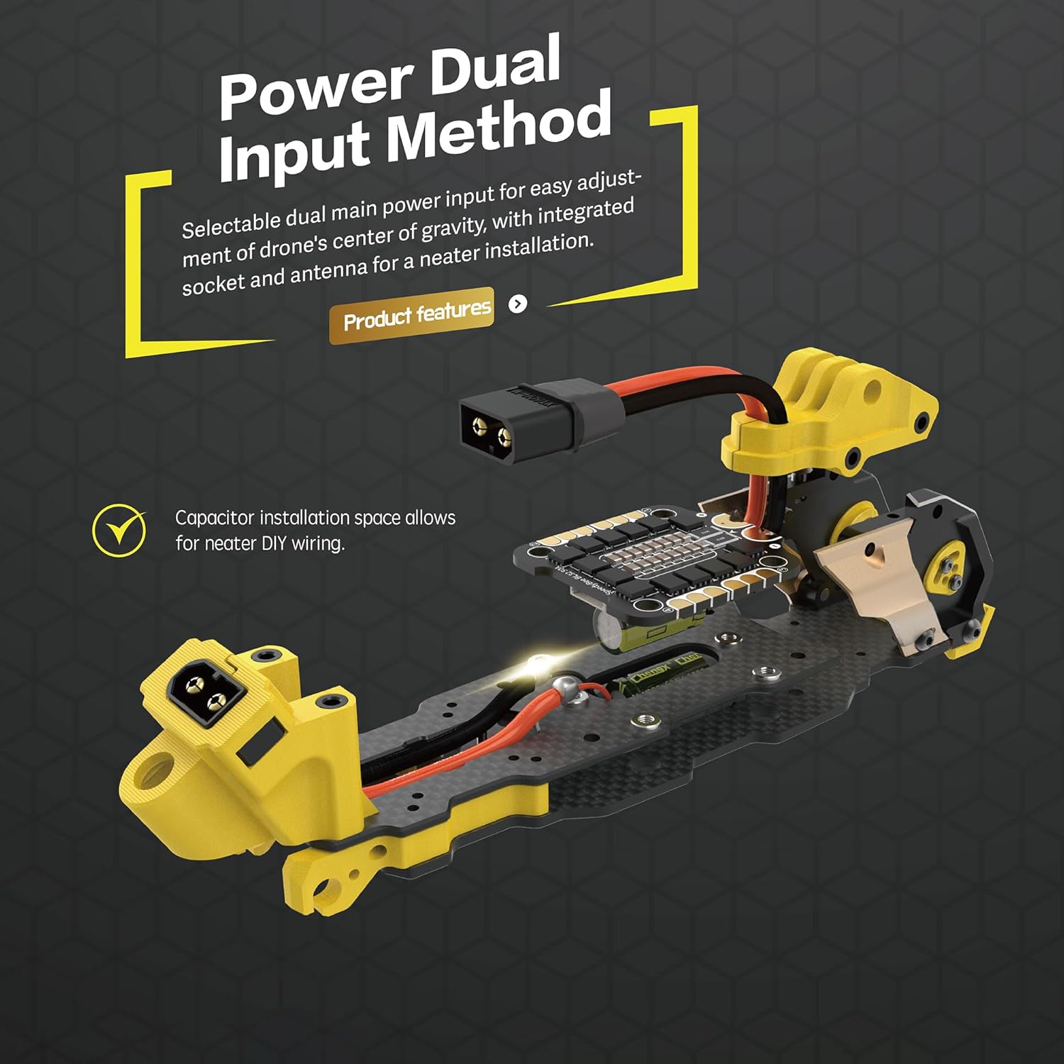 Telaio per drone FPV SpeedyBee Mario 5 DC versione avanzata - passo 227 mm, design leggero, testa in lega di alluminio CNC, compatibile con l'unità aerea DJI O3, ideale per il volo cinematografico e freestyle