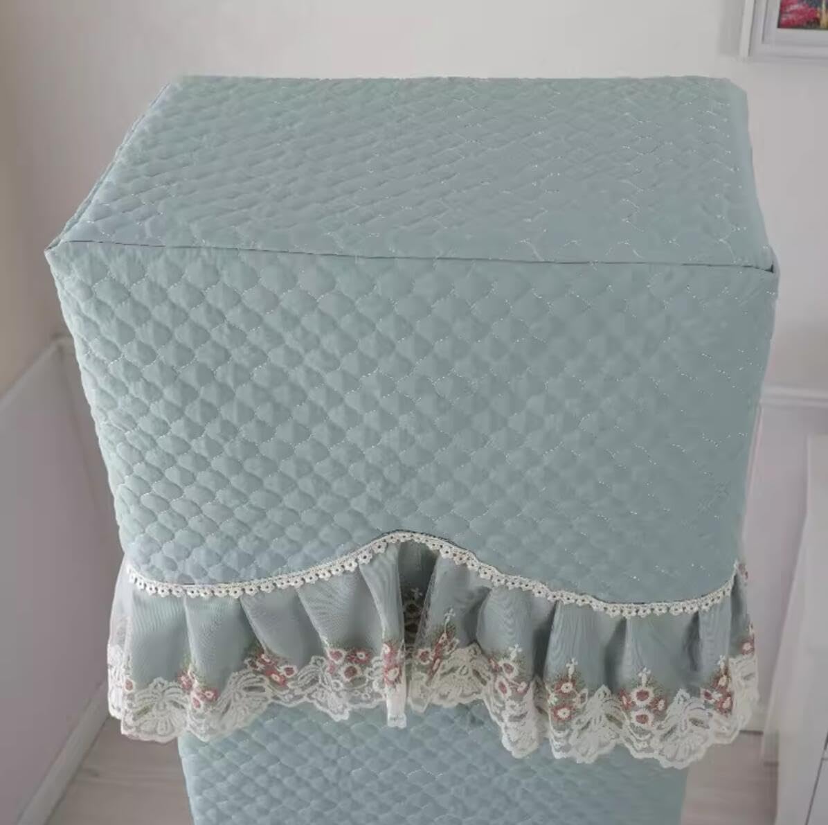Wunderschön und atmosphärisch, dreiteiliger quadratischer Wohnzimmerschrank, vertikal bestickter Klimaanlagen-Staubschutz (Coastal — Pink (Vertikaler quadratischer voller Beutel), Höhe 170 x Breite 50 x Dicke 30 cm)
