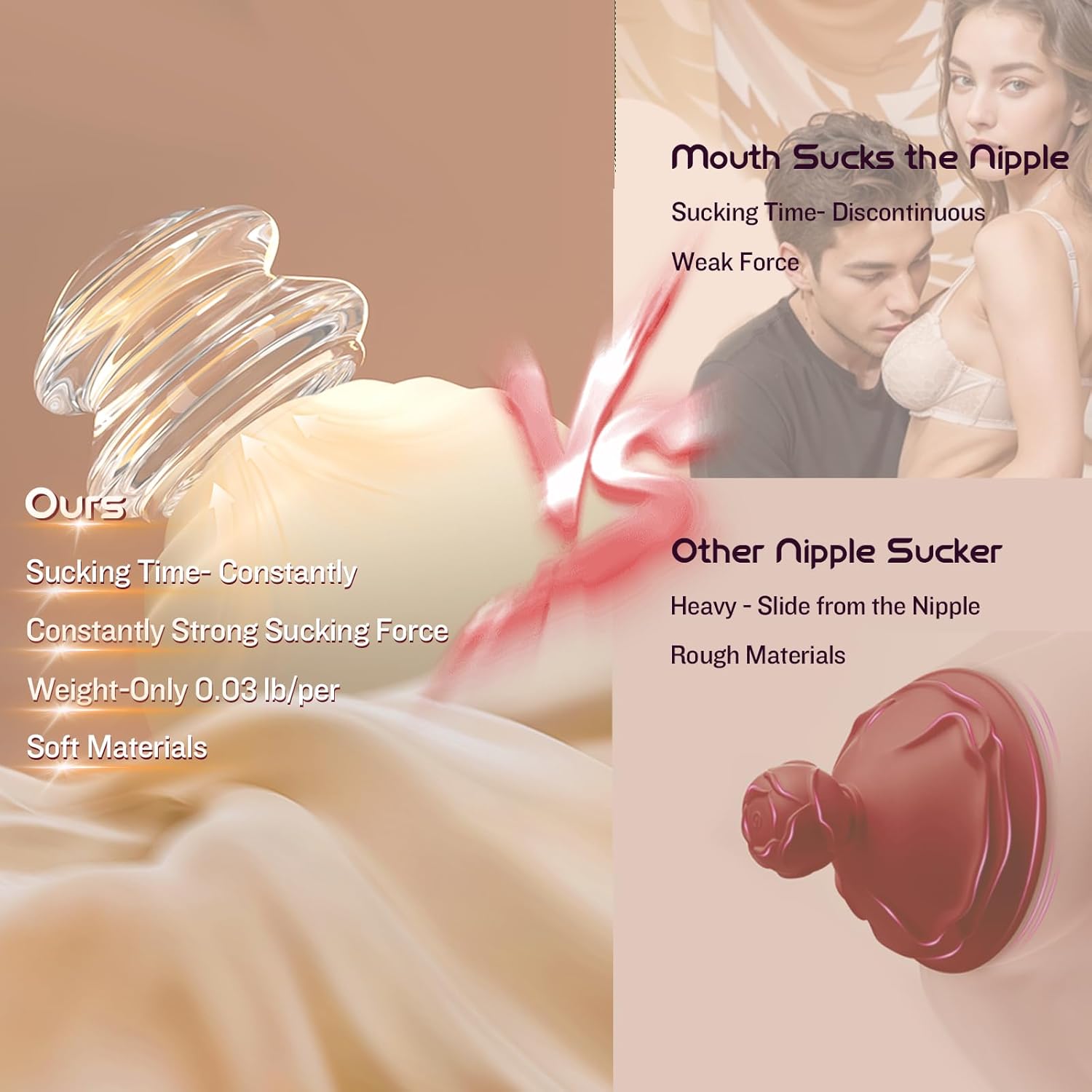 Nippelsauger, Klemmen, Sexspielzeug für Frauen, Vergnügen, transparentes Silikon-Saug-Sexspielzeug für Brustwarzen, BDSM-Sexspielzeug für weibliche Paare, Healexcer Gerät zur sexuellen Stimulation der Brustwarzen für Frauen