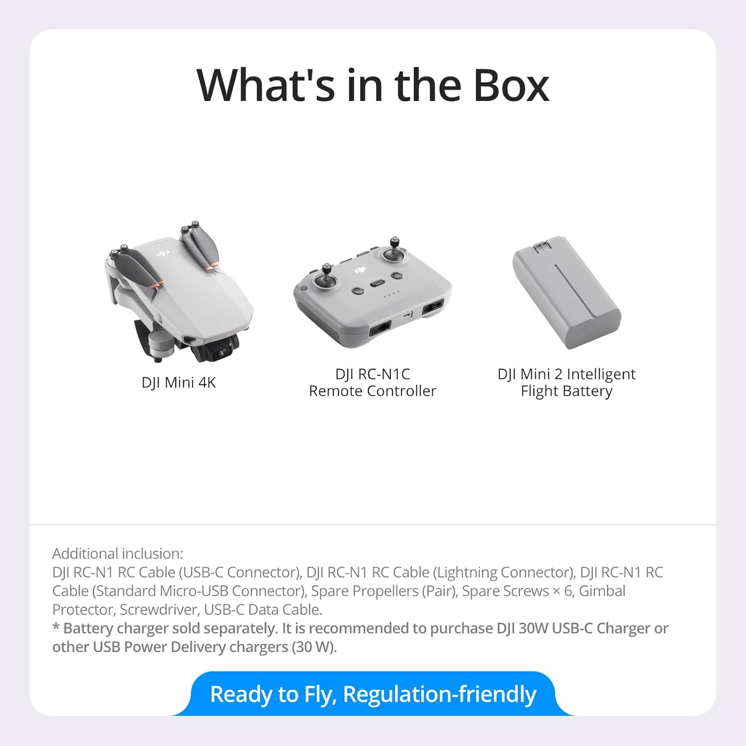 DJI Mini 4K, drone avec caméra 4K UHD pour adultes, moins de 249 g, stabilisation par cardan sur 3 axes, transmission vidéo 10 km, retour automatique, résistance au vent, 1 batterie pour 31 minutes de vol maximum, vol intelligent