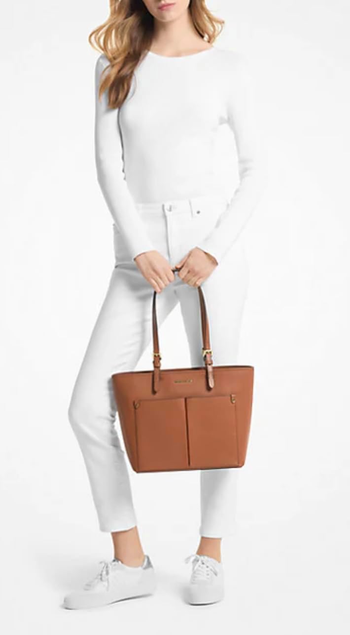 Michael Michael Kors Jet Set Medium Pocket Tote Bag Luggage Bundle with Jet Set Large Leather Smartphone Wristlet Wallet Luggage. · v4