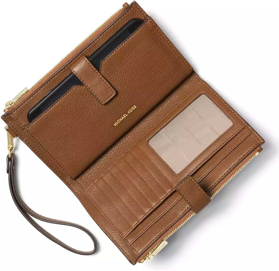 Michael Michael Kors Jet Set Medium Pocket Tote Bag Luggage Bundle with Jet Set Large Leather Smartphone Wristlet Wallet Luggage. · v4