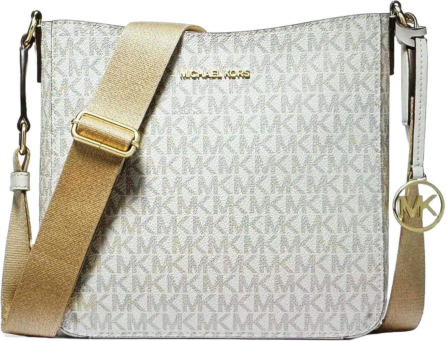 Michael Kors Small Leather Crossbody Bag (Light Cream) · v2