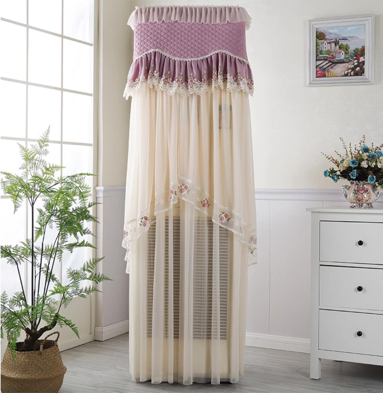 Novel and Fashionable 3 horsepower Air Conditioning Vertical Square Cabinet Unit Air Conditioning Cover Dust Cover (Coast - Purple, Height 170 * Thickness 30 * Width 50cm)