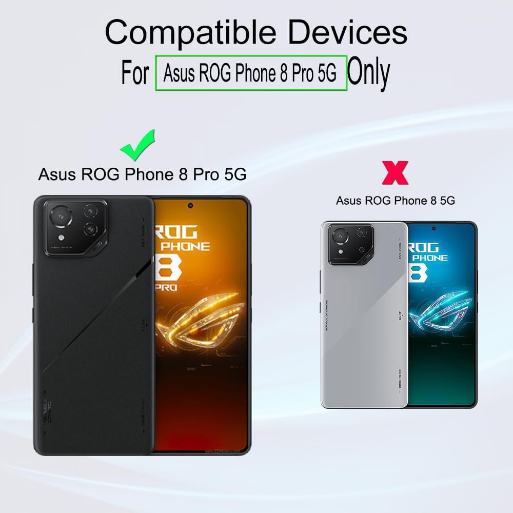 Lot de 2 films de protection d'écran Ibywind pour Asus ROG Phone 8 Pro 5G 6,78,9H, en verre trempé, avec 1 protecteur d'objectif pour appareil photo, 1 film arrière en fibre de carbone
