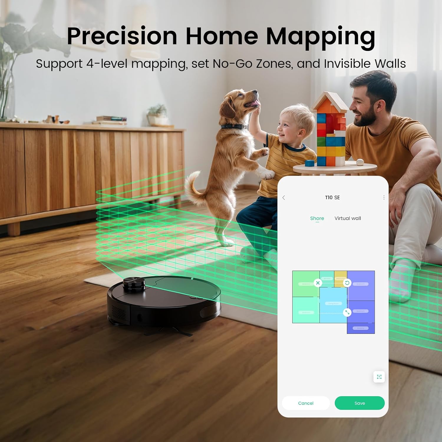Robotic Vacuum, Lidar Navigation, No-Go Zone and Invisible Wall Setting, Perfect for Hard Floors, Carpet and Pet Hair Cleaning · v2