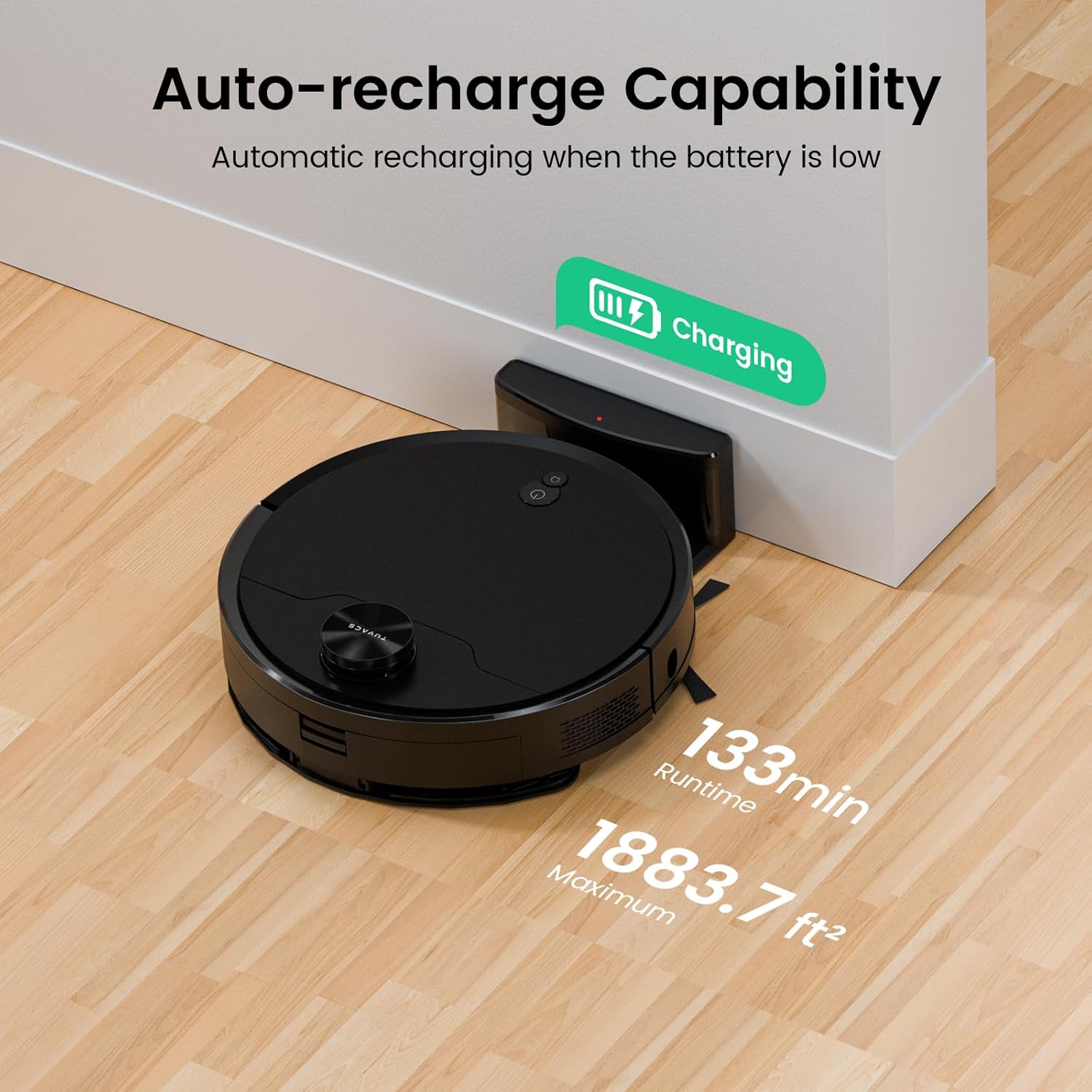 Robotic Vacuum, Lidar Navigation, No-Go Zone and Invisible Wall Setting, Perfect for Hard Floors, Carpet and Pet Hair Cleaning · v2