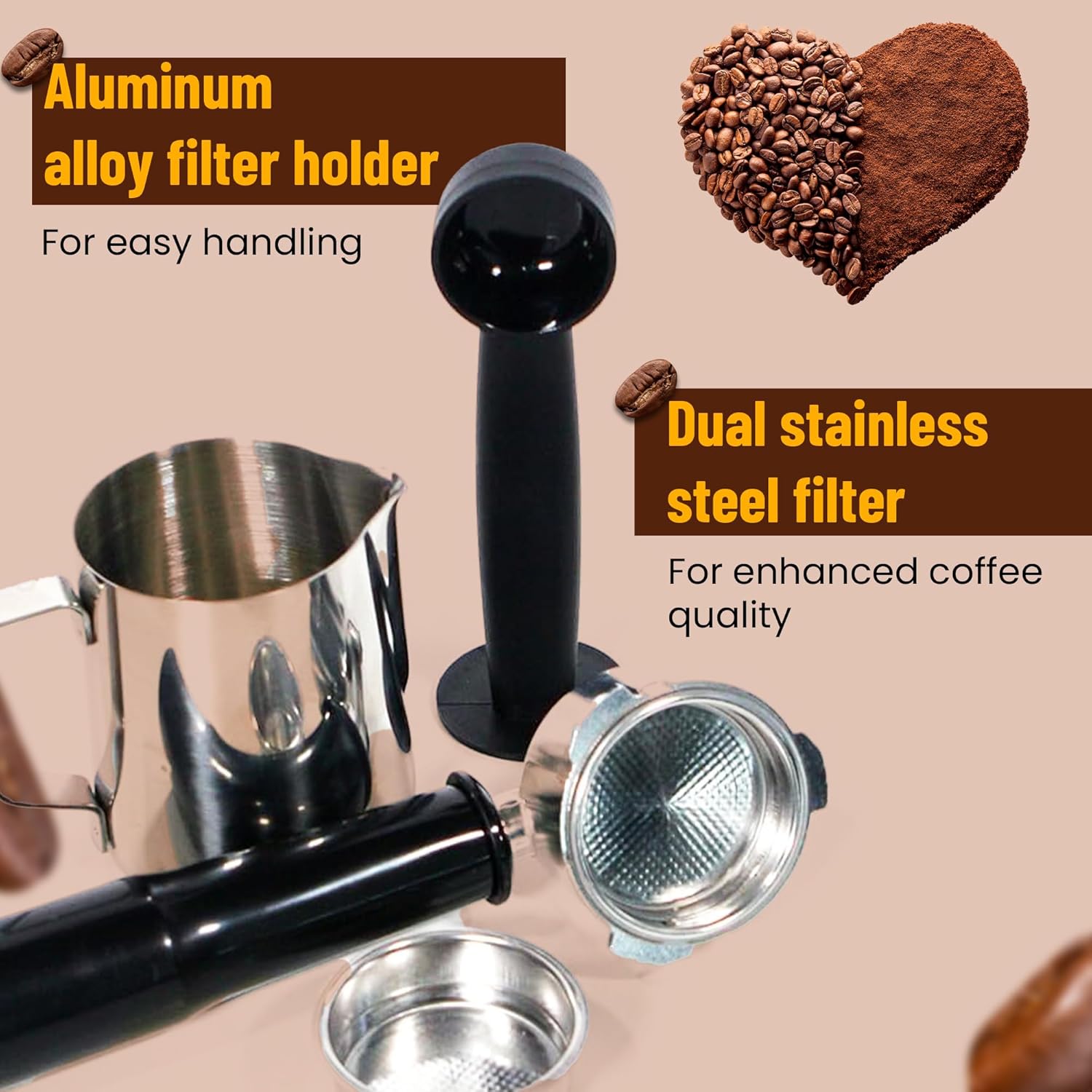 เครื่องชงกาแฟเอสเพรสโซ Gianna Milano สำหรับลาเต้คาปูชิโน - เครื่องชงกาแฟอัตโนมัติอัจฉริยะขนาดเล็กสำหรับชงทีละแก้วพร้อมเครื่องตีฟองนม 20 บาร์ ถังน้ำ 1.8 ลิตร และระบบอุ่นแก้ว