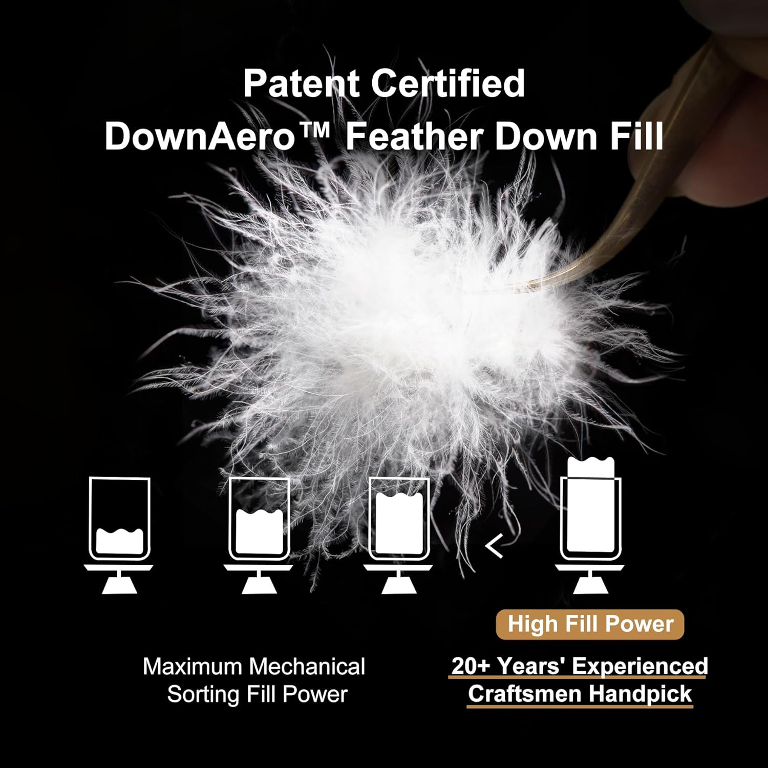 ผ้านวมขนเป็ด DownAero™ Feather Down Comforter Queen Size 100 Cotton, High Fill Power Medium Warmth for All Season Duvet Insert, White