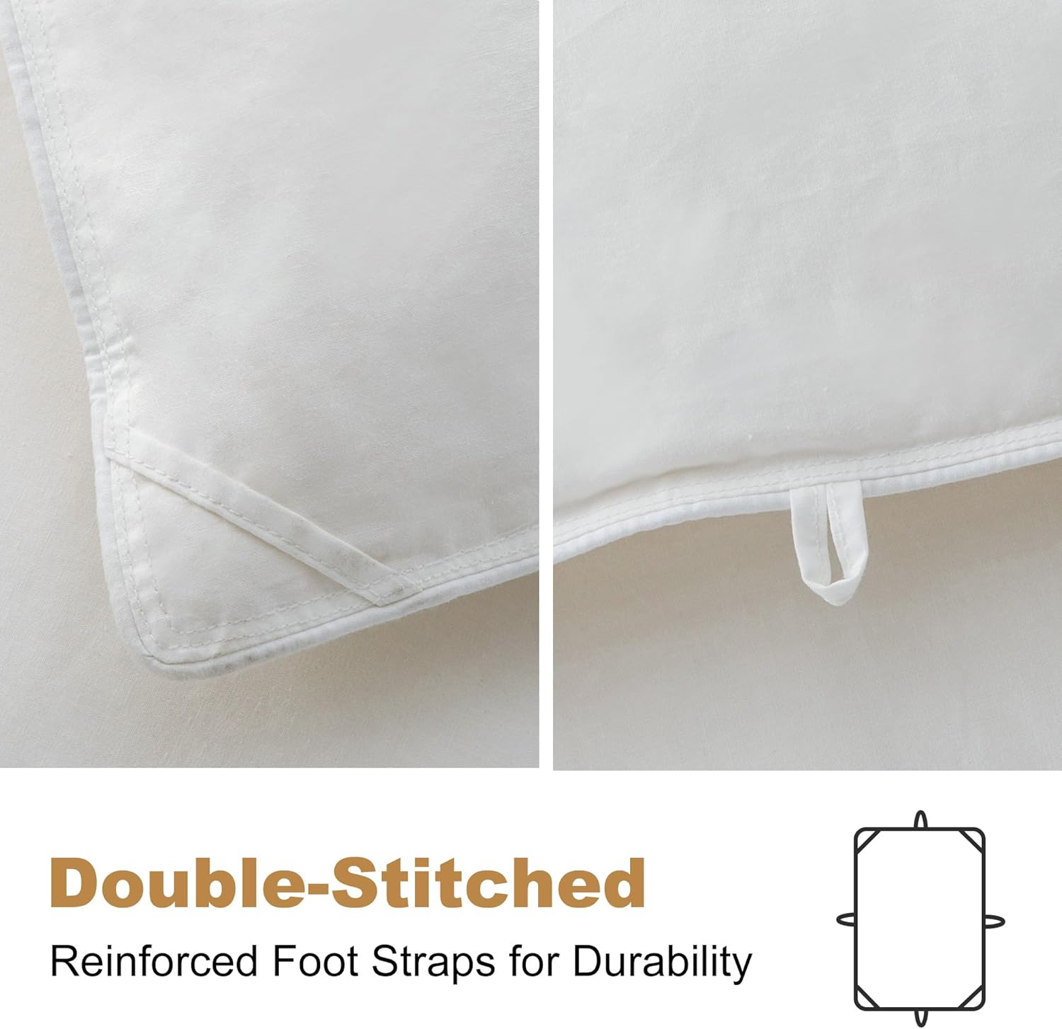 ผ้านวมขนเป็ด DownAero™ Feather Down Comforter Queen Size 100 Cotton, High Fill Power Medium Warmth for All Season Duvet Insert, White