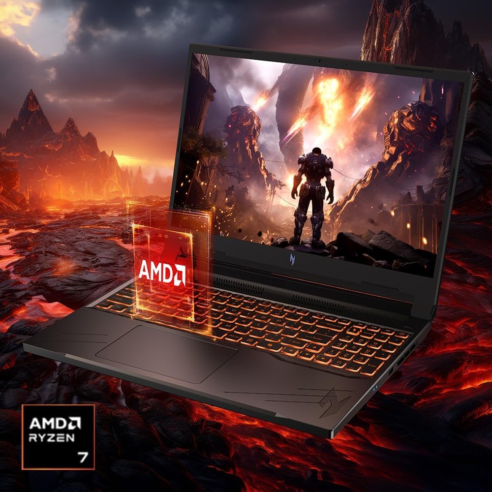 Computer portatile da gioco Acer Nitro V | Processore AMD Ryzen 7 8845HS Octa-Core con capacità AI | GPU per laptop NVIDIA GeForce RTX 4060 | Display 16 WUXGA IPS 165 Hz | DDR5 da 16 GB | SSD di quarta generazione da 1 TB | Wi-Fi 6E | ANV16-41-R5J0