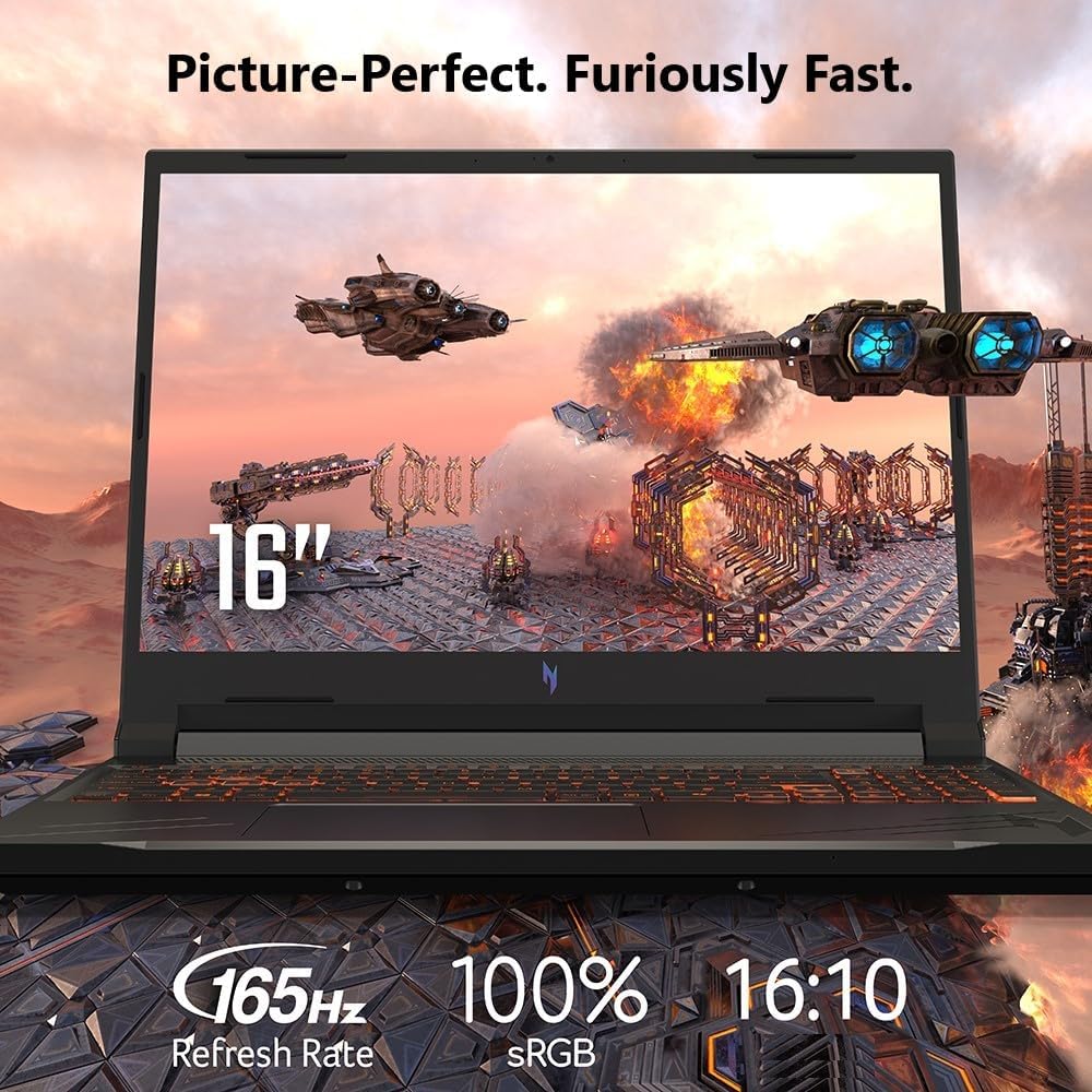 Computer portatile da gioco Acer Nitro V | Processore AMD Ryzen 7 8845HS Octa-Core con capacità AI | GPU per laptop NVIDIA GeForce RTX 4060 | Display 16 WUXGA IPS 165 Hz | DDR5 da 16 GB | SSD di quarta generazione da 1 TB | Wi-Fi 6E | ANV16-41-R5J0