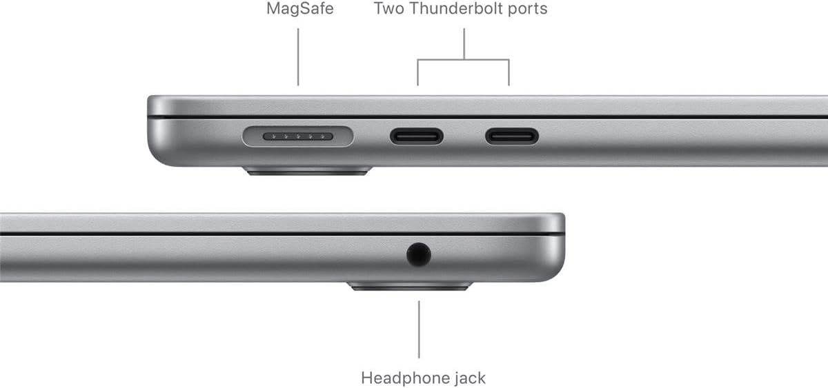 Apple 2024 MacBook Air 13-Zoll-Laptop mit M3-Chip, 16 GB Unified Memory, 256 GB SSD-Speicher, Space Grey — Z1B60016J
