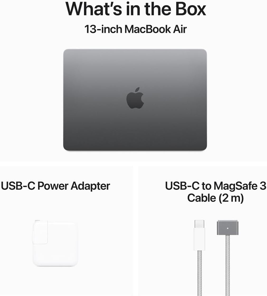 Apple 2024 MacBook Air 13-Zoll-Laptop mit M3-Chip, 16 GB Unified Memory, 256 GB SSD-Speicher, Space Grey — Z1B60016J