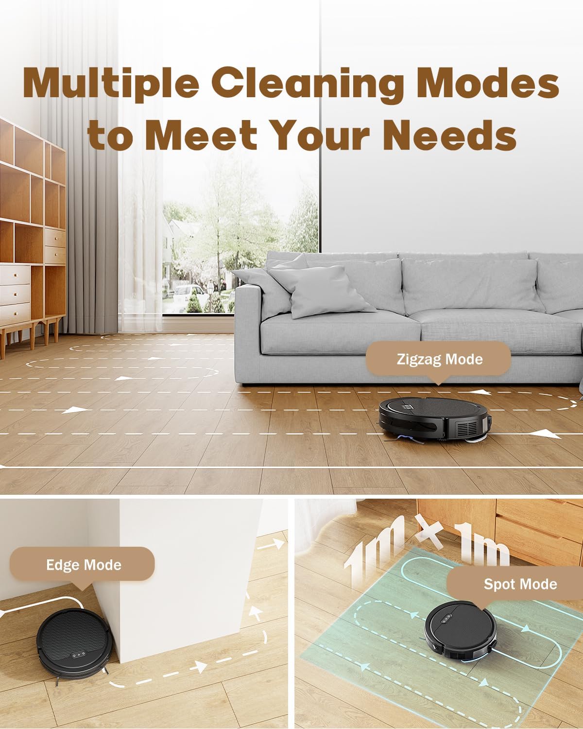 Aspirateur robot et serpillière V3 avec une puissance d'aspiration de 5 000 Pa, fonctionne avec 2,4 GWiFi/ Alexa/App/, aspirateur autorechargeable, sans enchevêtrement, idéal pour les poils d'animaux, les tapis et les sols durs