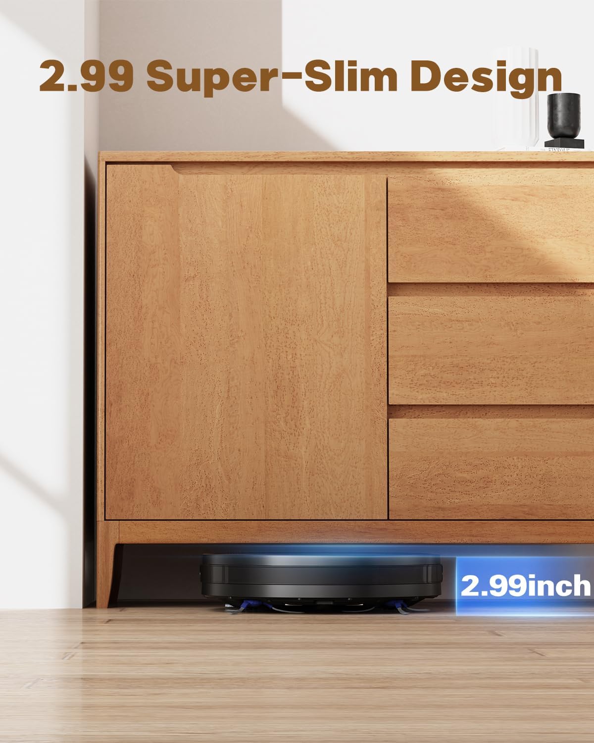 Aspirateur robot et serpillière V3 avec une puissance d'aspiration de 5 000 Pa, fonctionne avec 2,4 GWiFi/ Alexa/App/, aspirateur autorechargeable, sans enchevêtrement, idéal pour les poils d'animaux, les tapis et les sols durs