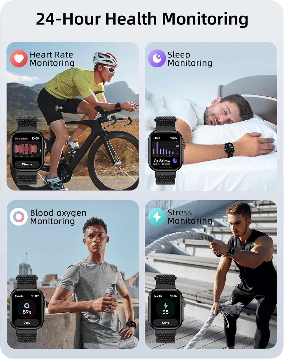 Parsonver Smart Watch for Men Women, Built-in GPS, Bluetooth Calls and Text, 30M Waterproof Fitness Tracker with 100  Sports Modes, Heart Rate/Sleep/SpO2/Steps Monitor, Smartwatch for Android  iPhone