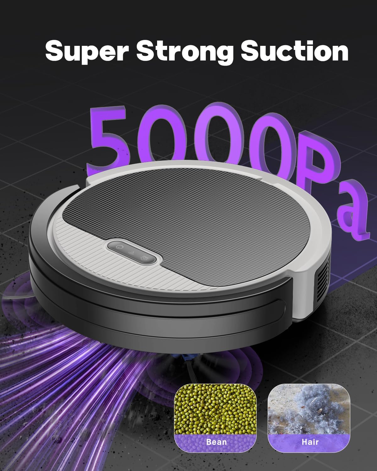 V3 Robot Vacuum and Mop， 5000Pa Suction, Works with 2.4G WiFi/Alexa/App/Remote Control, Schedule Cleaning, Automatic Self-Charging, Ideal for Pet Hair, Hard Floor and Carpet · v2